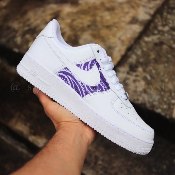 Nike Air Force 1 Low GRAPE Bandana Custom NWT - Picture 2 of 10